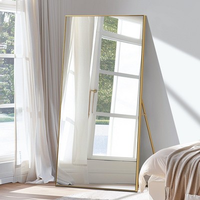 71"x39" Gold Rectangle Full-Body Mirror, Metal Framed Full-length Mirror Floor Mirror for Bathroom, Bedroom Entryway, Living/Dressing Room