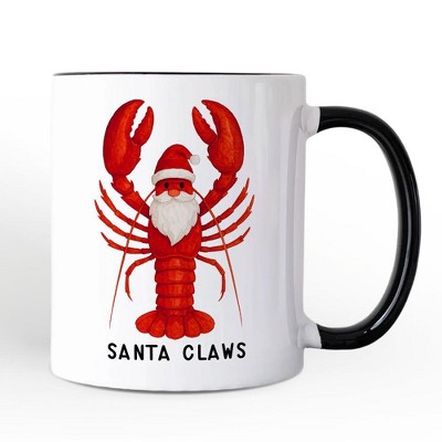 Santa Claws Lobster Mug, Funny Pun Coastal Christmas Holiday Gift | OrnamentallyYou