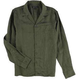 I.N.C International Concepts Mens Linen Button Up Shirt, Green, Large - 1 of 2