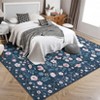 Washable Floral Area Rug, Non-Slip Low Pile Carpet for Living Room, Bedroom & Office Rug with Floral Pattern - 2 of 4