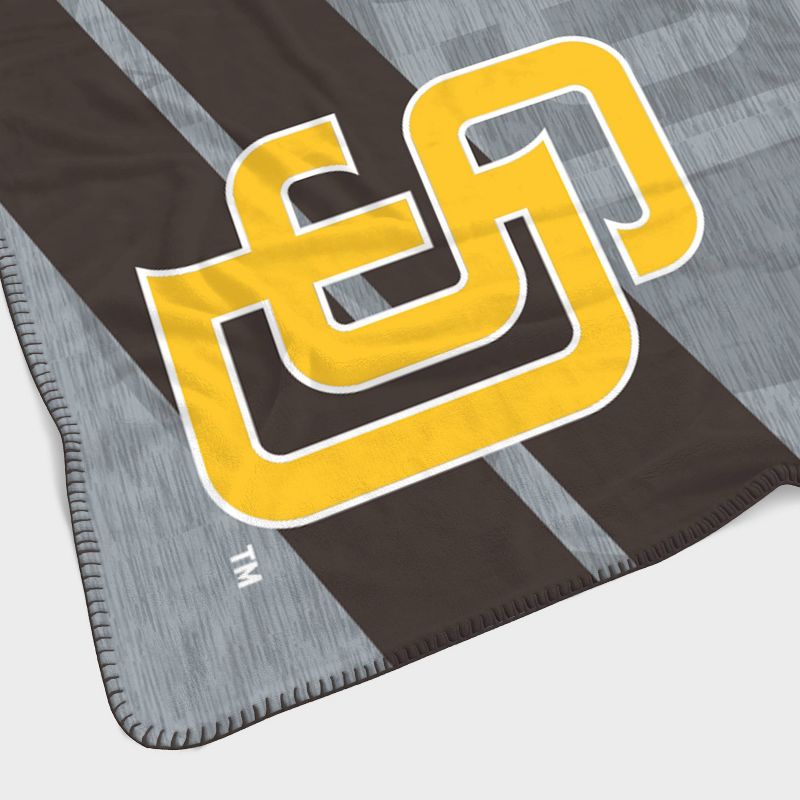 MLB San Diego Padres Corner Logo Faux Shearling Blanket, 3 of 4