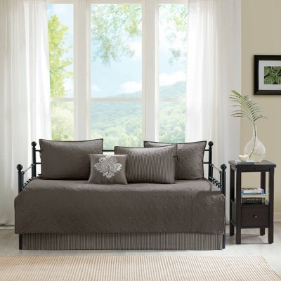 Quebec Dark Grey 6-Piece Reversible Daybed Cover Set