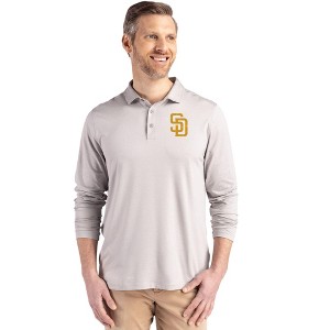 San Diego Padres Cutter & Buck Coastline Epic Comfort Recycled Mens Long Sleeve Polo - 1 of 1
