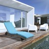 Resenkos Chaise Lounger With 5-Level Backrest Adjustment, Cushioned Patio Sun Lounger, Easy-Moving Wheels, PE Rattan, Cream White - 3 of 4