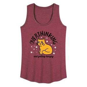 Women's - Instant Message - Overthinking and Getting Hangry Graphic Racerback Tank - 1 of 4