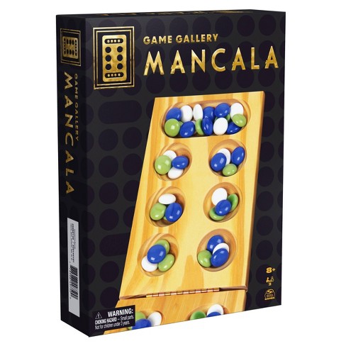 We Games Mancala Board Game - 22 in., Solid Natural Wood Board and Glass Stones