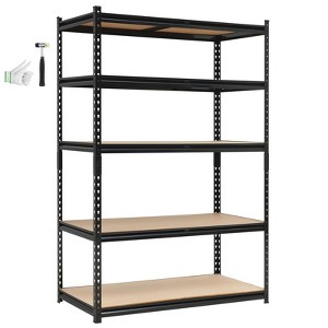 Heavy Duty Garage Shelving Units,5-Tier Adjustable Storage Shelves,60x24x72in, Adjustable Storage Shelving, Metal Storage Utility Racks Shelf Unit - 1 of 4