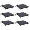vidaXL Anthracite Chair Cushions 6-Pack - 19.7"x19.7"x2.8" Water-Resistant Oxford Fabric, Perfect for Indoor/Outdoor Seating & Office Chairs - 3 of 4