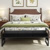 Bekrvio 57'' Long Upholstered Boucle Bench with Metal Frame & PE Rattan Sides, End of Bed Seating Bench, Modern Entryway Bench for Living Room - 4 of 4