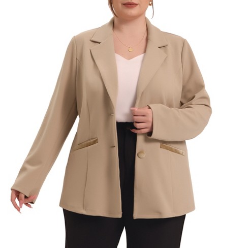 Unique Bargains Women's Notched Lapel Ruched Sleeve Jackets