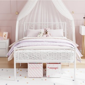 Metal Bed Frame Platform with Headboard and Footboard,No Box Spring Needed, Easy Assembly - 1 of 4