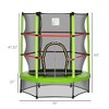 DSVIMOY Trampoline, 55" Kids Trampoline Bouncing Jumping Mat Recreational Trampoline with Enclosure Net, Green, 55"*55"*63" - 2 of 4