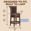 ROME + OAK Runyan Stool, Vintage Brown Vegan Leather - 3 of 4