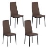 Homy Casa Ann Faux Leather Dining Chairs Set of 4, Padded Seat & Metal Legs for Kitchen & Dining Room - 2 of 4