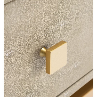 Meilana Light Taupe and Brass 1 Drawer Nightstand