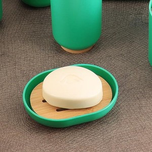 Evideco French Home Goods Versatile Soap Dish with Bamboo Tray - Bathroom Organizer for Stylish and Functional Storage - 1 of 4