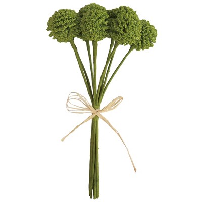 Transpac Faux Floral Billy Bob Bunch Green Artificial Stems for Spring Home Decorations