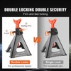 VEVOR Jack Stands, 6 Ton (13,000 lbs) Capacity Car Jack Stands Double Locking, 14.2 -23 inch Adjustable Height, for lifting SUV, Red, 1 Pair - 4 of 4
