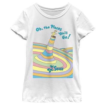 Girl's Dr. Seuss Oh The Places You'll Go Book Cover T-Shirt