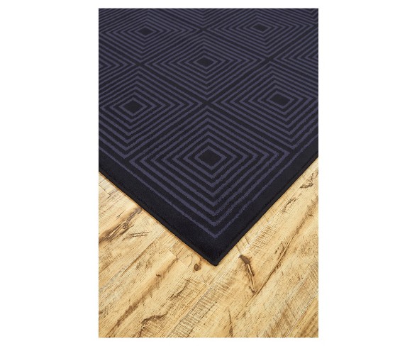 5'X8' Geometric Woven Area Rugs Black/Rich Charcoal - Room Envy