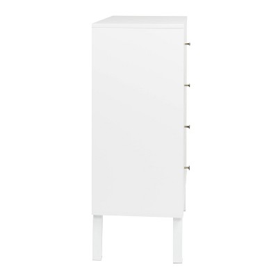 White Mid-Century Modern 4-Drawer Vertical Chest
