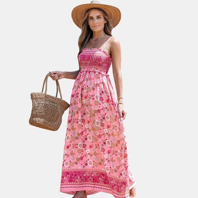 Women's Floral Sleeveless Square Neck Maxi Dress - Cupshe