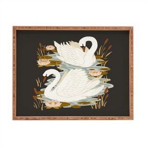 Avenie Swan Dance Rectangular Bamboo Tray - Deny Designs - 1 of 2