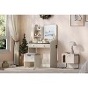 Makeup Vanity Table with LED Lighted Mirror, Vanity Table Set with 2 Drawer & Charging Station, Small Vanity Desk Set with Storage Stool, Femal Gift - 2 of 4