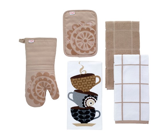 Tan Parquet Kitchen Towel 2 Pack (16"x26") T-Fal