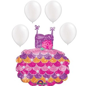 LOONBALLOON Bachelorette Balloons,28 inch PARTY DRESS, 4 Pearl White Latex Set - 1 of 1