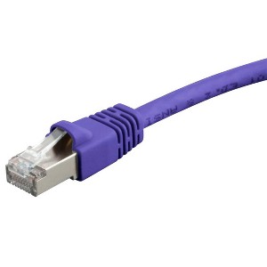 Monoprice Cat6A Ethernet Patch Cable - 10 Feet - Purple | Network Internet Cord - RJ45, 550Mhz, STP, Pure Bare Copper Wire, 10G, 26AWG - 1 of 4