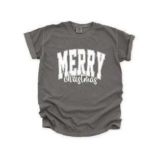 Simply Sage Market Women's Merry Christmas Cursive Bold Short Sleeve Garment Dyed Tee - 1 of 4