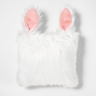 Rabbit Faux Fur Throw Pillow 
