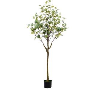 Artificial Eucalyptus Tree for Home Decor, Silk Leaf Fake Eucalyptus Plant, Indoor Outdoor House Plant, 1 Pack, Green - 1 of 4