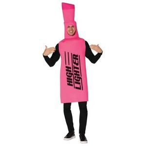 Imposta Costumes Adult Pink Highlighter Costume Bodysuit One Size - 1 of 3
