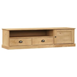 vidaXL VIGO TV Stand Entertainment Center with Storage Drawers Solid Wood Pine - 1 of 4