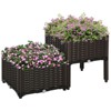 Naysaye Planters, 2 Piece Raised Garden Planter with Legs, Planter Box for Grow Flowers, Brown, 15.75"*15.75"*17.25" - 2 of 4