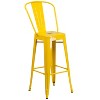 Emma and Oliver Commercial Grade 30" Round Metal Indoor-Outdoor Bar Table Set with 4 Cafe Stools - 4 of 4