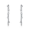 Guili 0.09ct White Gold Plated C-Hoop Earrings with Lab-Created Moissanite Station – Elegant & Modern Design - 2 of 2