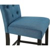 Roundhill Furniture Leviton Solid Wood Tufted Asons Counter Height Stool, Blue, Set of 2 - 2 of 4
