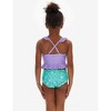 Disney Princess Girls 2 Piece Bikinis Sets Cartoon Print Swimwear Sets with Ruffled Top Orange Bating Suits - 3 of 4