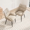 Sapphtopaz Modern Minimalist Dining Chair Set of 2 High Rebound Velvet Upholstered Living Room Chairs with Metal Frame for Kitchen, Dining Room - 3 of 4