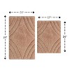 Knightsbridge Diamond 220 GSF Non Skid Back Bath Rug Set - 2- Piece - 17x24 and 21x34", Natural - 2 of 2