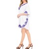 LA LEELA Women's House Daily Routine Evening Wear Vacation Casual Dailywear Plus Size Holidaysuit Cover Ups for Women 2X-3X White, Solid - 3 of 4