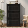 27.6"Shoe Storage Cabinet for Entryway with 3 Flip Drawers, Modern Shoe Organizer Cabinet,White - 2 of 4