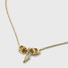 14K Gold Dipped Cubic Zirconia Rondelle Initial Necklace - A New Day™ Gold - 4 of 4