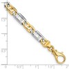 Black Bow Jewelry Mens 14k White & Yellow Gold, 5.8mm Fancy Link Chain Bracelet - 3 of 4