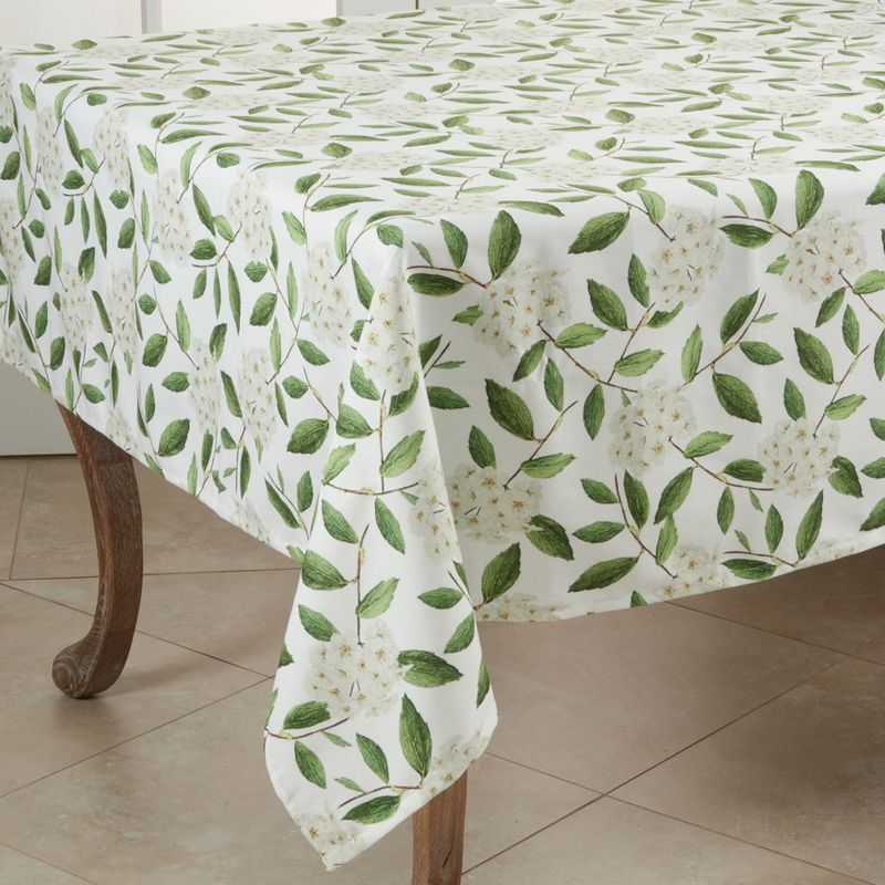 Saro Lifestyle Floral Square Tablecloth, 55", Green, 2 of 5