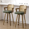 Bekrvio 26" Swivel Counter Height Bar Stools Set of 1/2/3/4,Faux Leather Upholstered Bar Chairs with Back & Arm for Kitchen Island,Black - 4 of 4