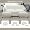 Chenille Upholstered Modular Sleeper Sectional Sofa Bed Set with Two Ottoman - 2 of 4